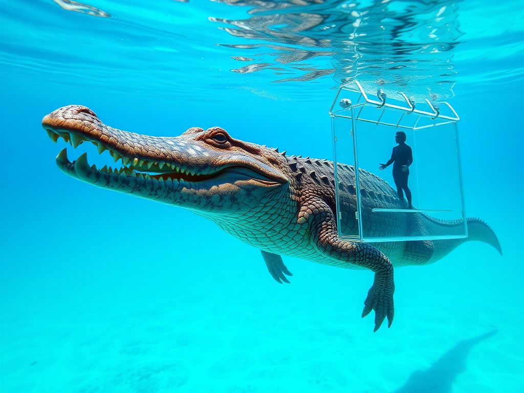 قفس مرگ استرالیا | تجربه بی نظیر شنا با کروکودیل
